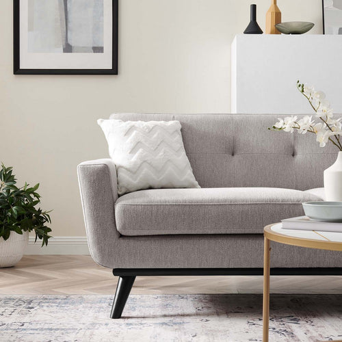 Engage Herringbone Fabric Loveseat by Modway| Gray