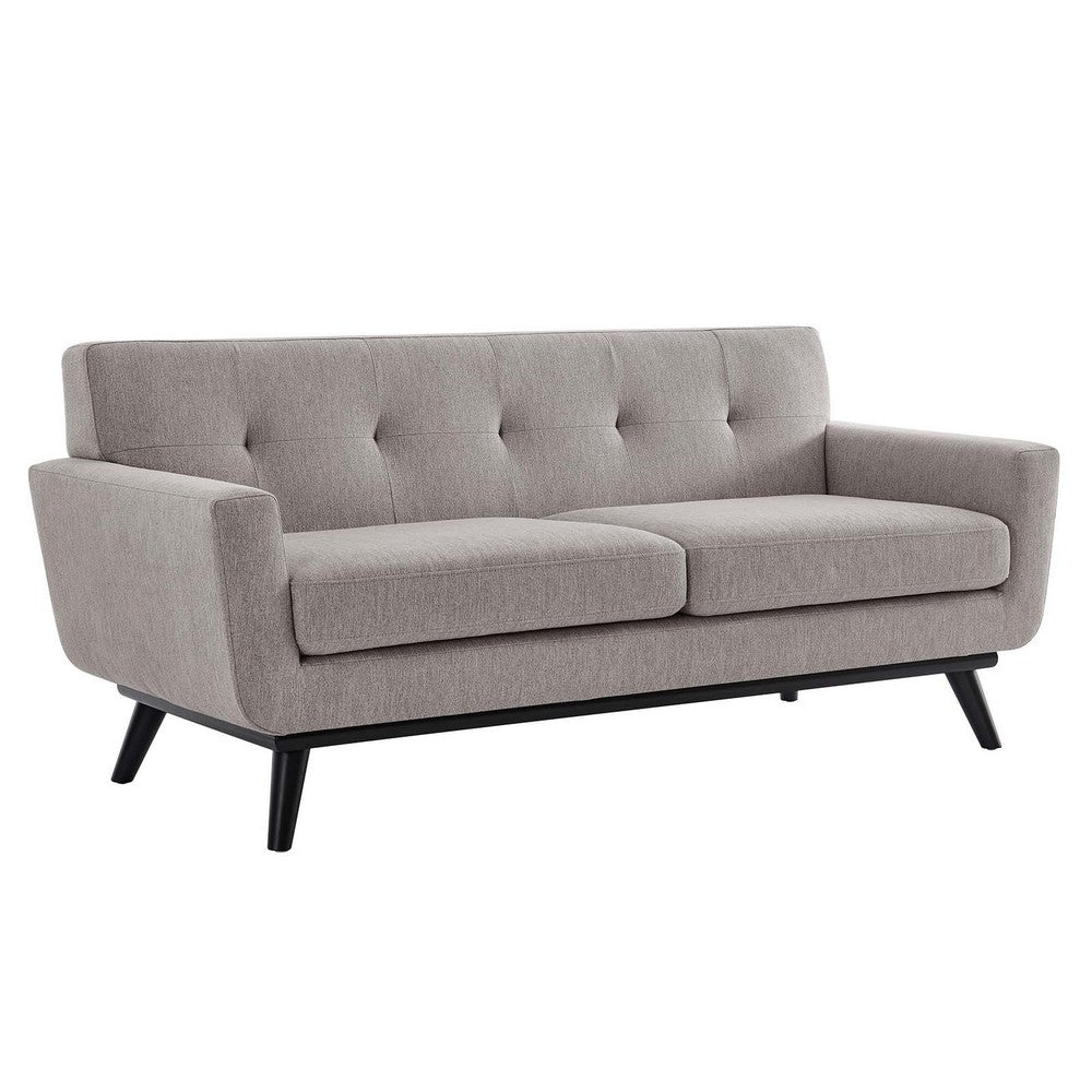 Engage Herringbone Fabric Loveseat by Modway| Gray