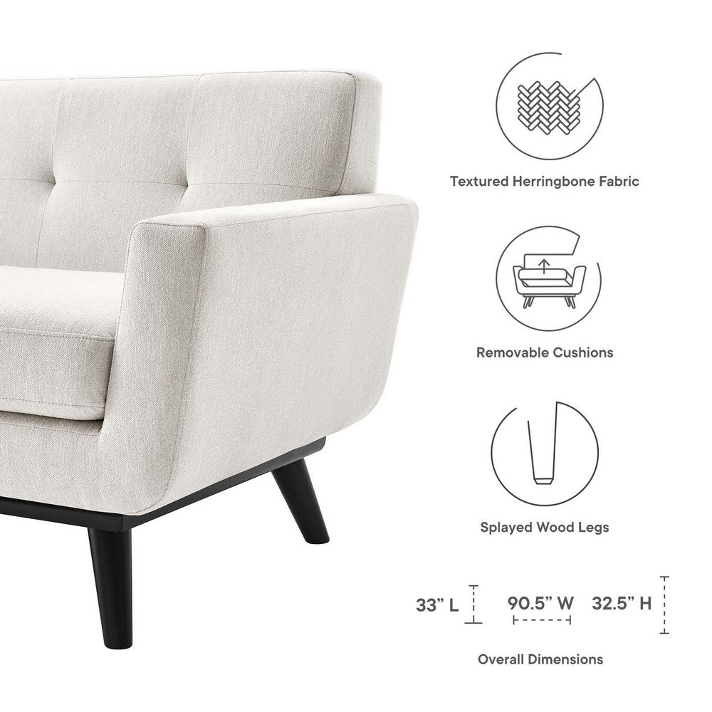 Engage Herringbone Fabric Sofa by Modway| White