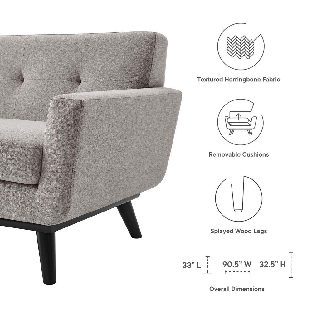 Engage Herringbone Fabric Sofa by Modway| Gray