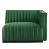 Modway Conjure Channel Tufted Performance Velvet Loveseat Black Emerald MDY-EEI-5764-BLK-EME