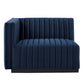 Modway Conjure Channel Tufted Performance Velvet Loveseat Black Midnight Blue MDY-EEI-5764-BLK-MID