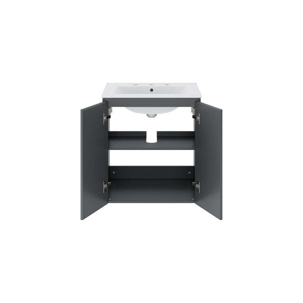 Bryn 24" Wall-Mount Bathroom Vanity by Modway| White