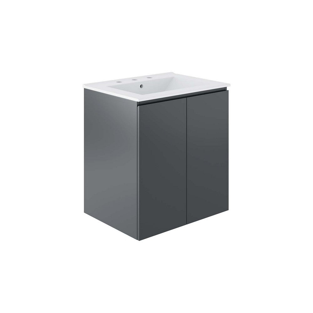 Bryn 24" Wall-Mount Bathroom Vanity by Modway| White