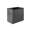 Modway Bryn Wall-Mount Bathroom Vanity, 30 Inch, Gray Black