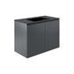 Modway Bryn Wall-Mount Bathroom Vanity, 36 Inch, Gray Black