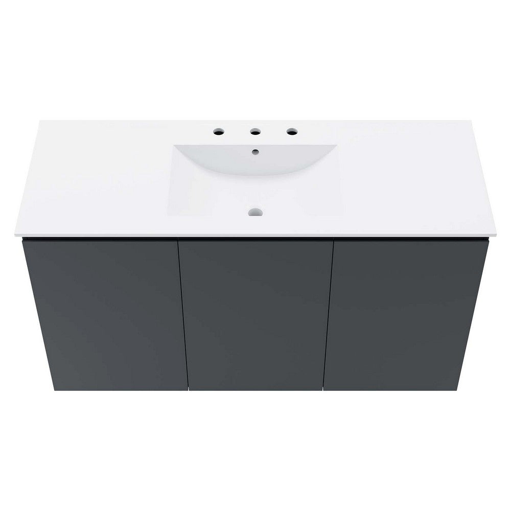 Bryn 48" Wall-Mount Bathroom Vanity by Modway| White