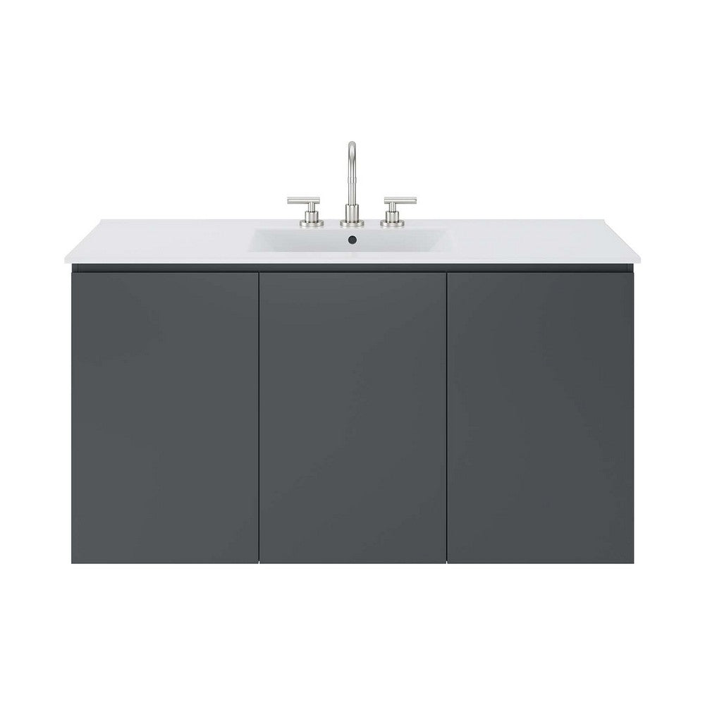 Bryn 48" Wall-Mount Bathroom Vanity by Modway| White