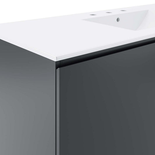 Bryn 48" Wall-Mount Bathroom Vanity by Modway| White