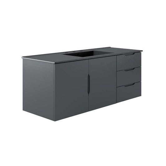 Modway Vitality 48" Single Sink Bathroom Vanity, Gray Black