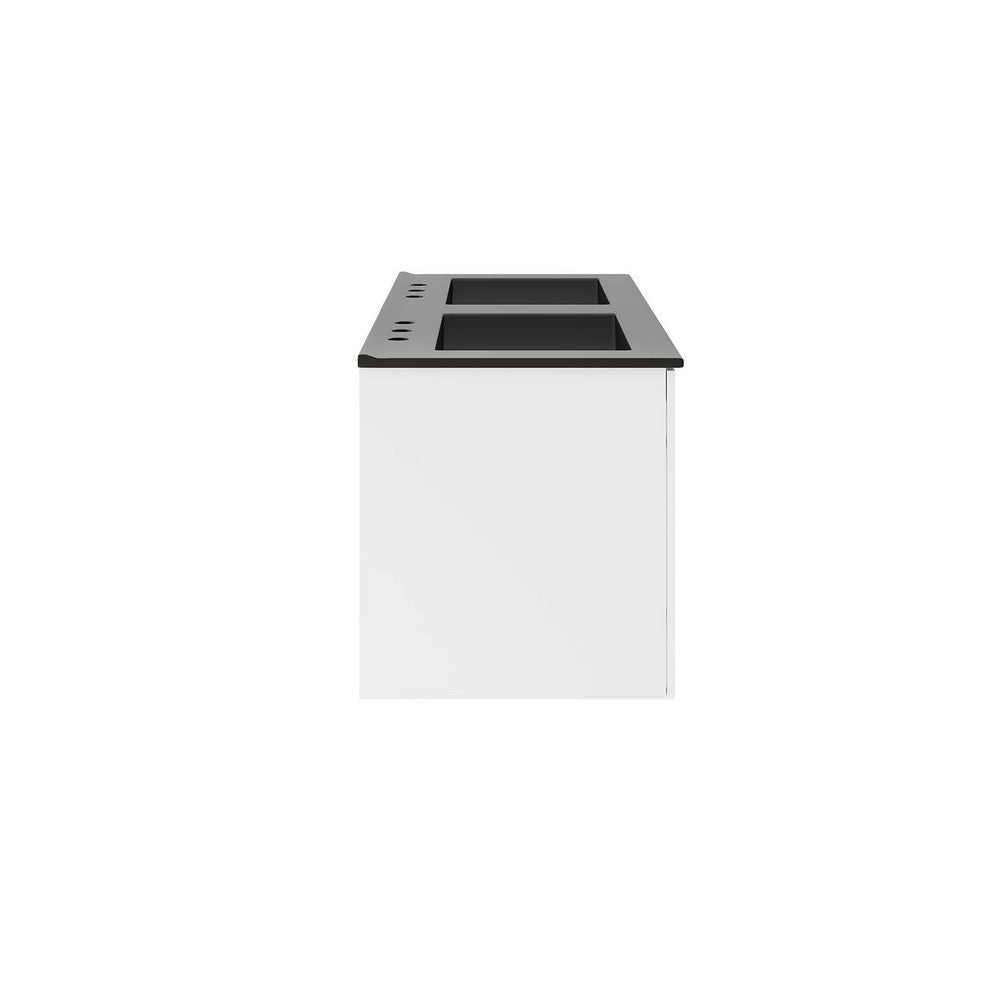 Modway Vitality 48’’ Double Sink Bathroom Vanity White Black MDY-EEI-5785-WHI-BLK