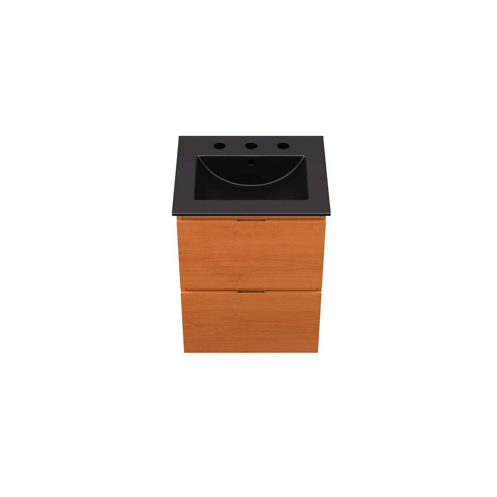 Scenic 18" Wall-Mount Bathroom Vanity by Modway| Black