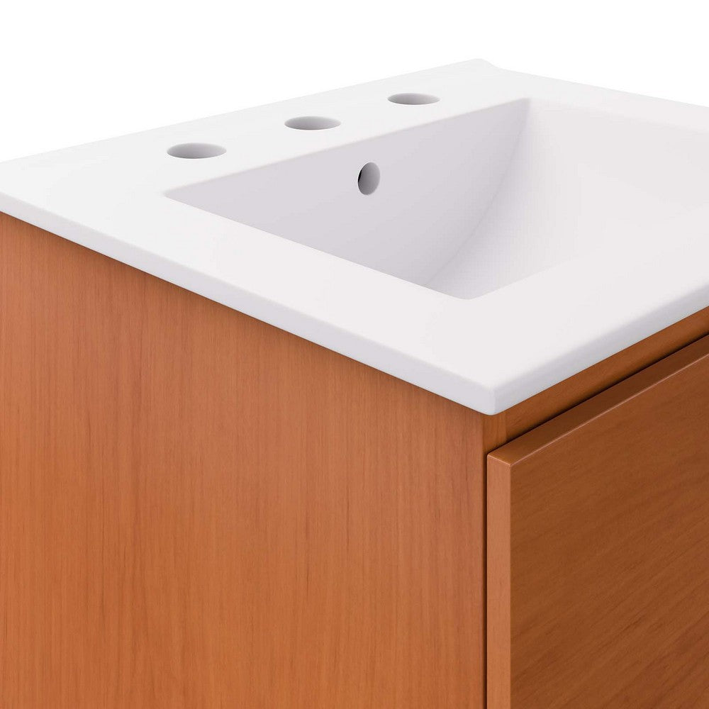 Scenic 18" Wall-Mount Bathroom Vanity by Modway| White