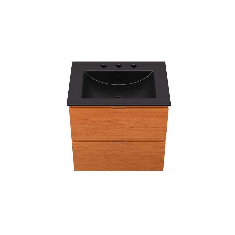 Scenic 24" Wall-Mount Bathroom Vanity by Modway| Black
