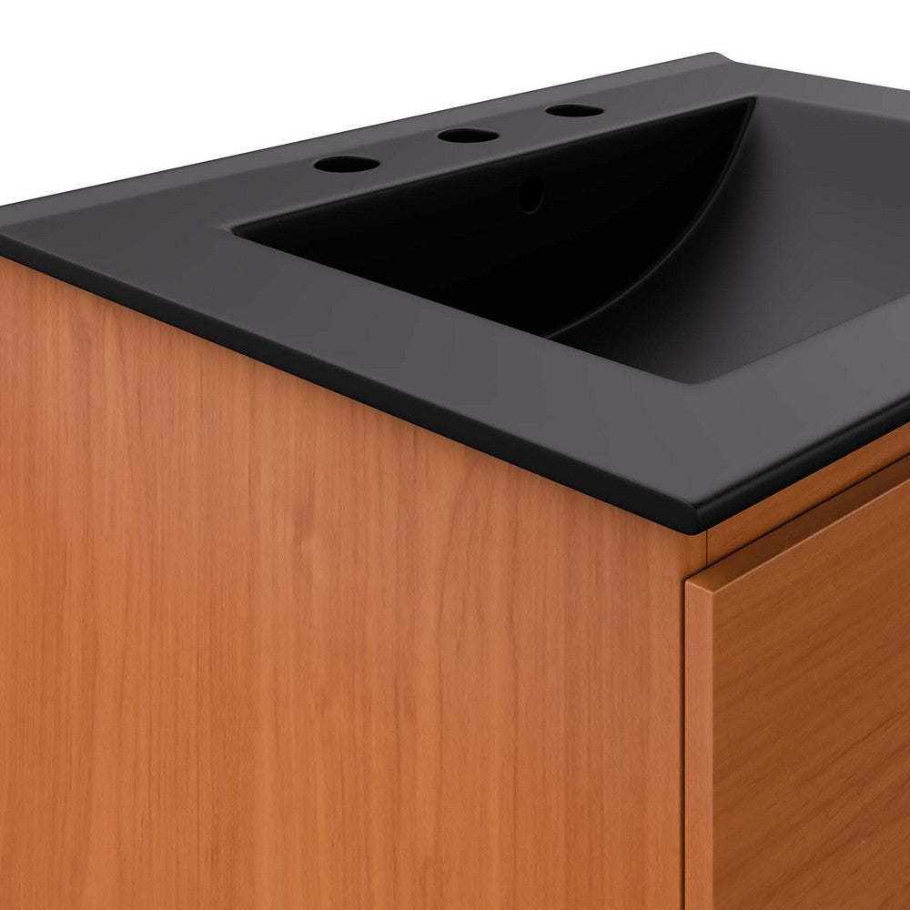 Scenic 24" Wall-Mount Bathroom Vanity by Modway| Black