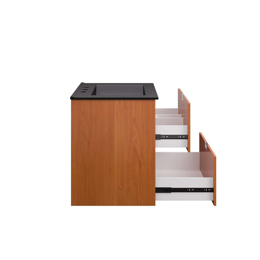 Scenic 24" Wall-Mount Bathroom Vanity by Modway| Black