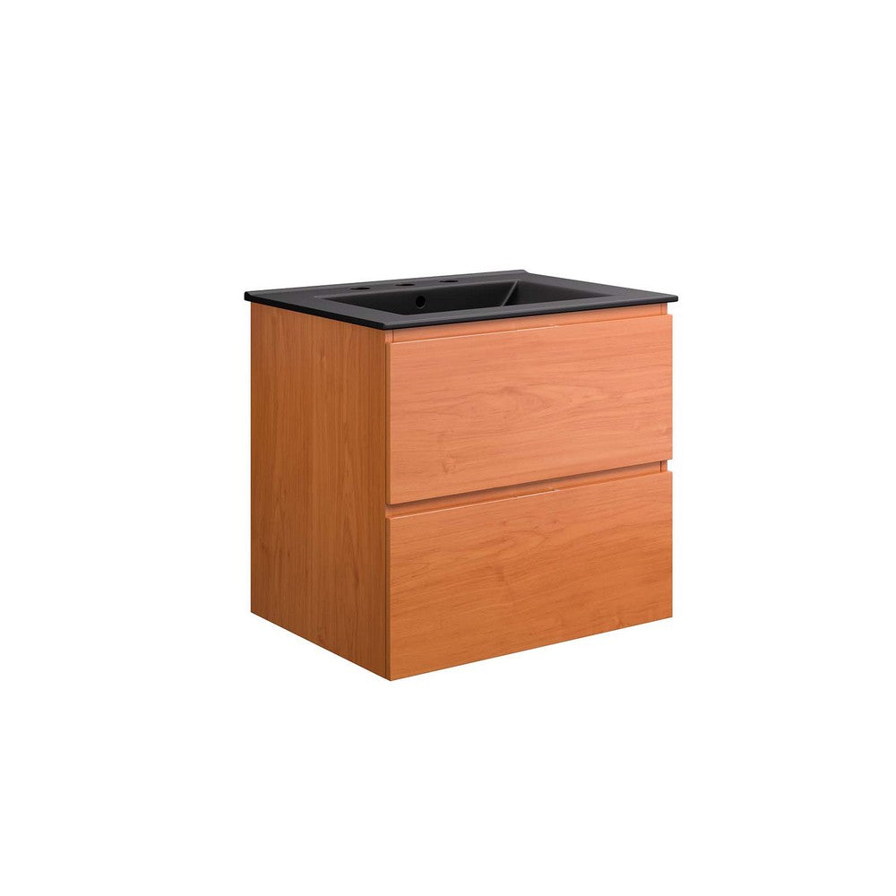 Scenic 24" Wall-Mount Bathroom Vanity by Modway| Black
