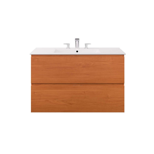 Scenic 36" Wall-Mount Bathroom Vanity by Modway| White
