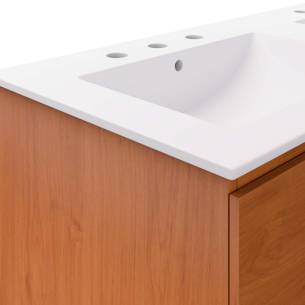 Scenic 48" Double Wall-Mount Bathroom Vanity by Modway| White