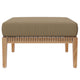 Modway Clearwater Outdoor Patio Teak Wood Ottoman in Gray Light Brown MDY-EEI-5854-GRY-LBR