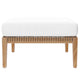 Modway Clearwater Outdoor Patio Teak Wood Ottoman in Gray White MDY-EEI-5854-GRY-WHI