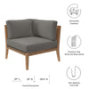 Modway Clearwater Outdoor Patio Teak Wood Corner Chair