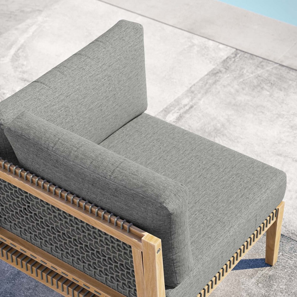 Modway Clearwater Outdoor Patio Teak Wood Corner Chair