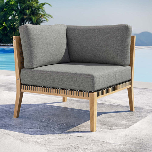Modway Clearwater Outdoor Patio Teak Wood Corner Chair