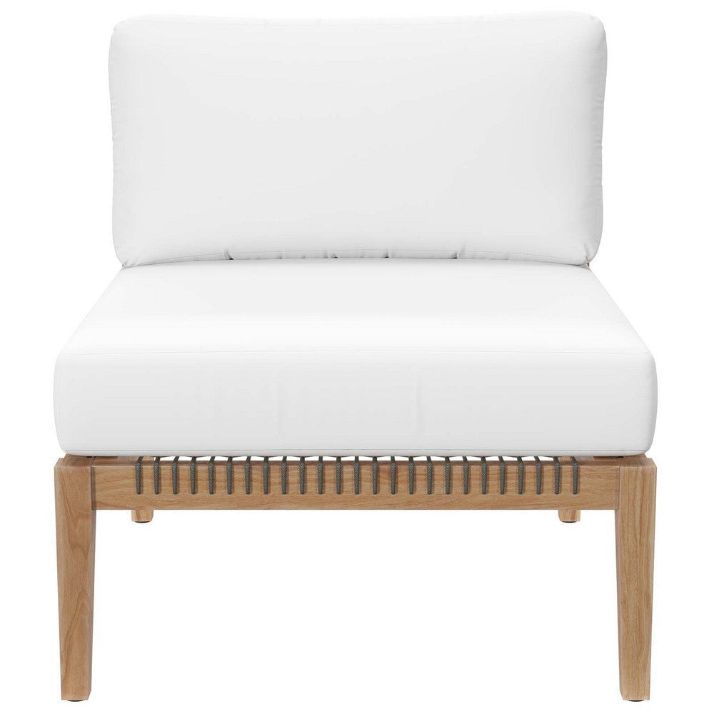 Clearwater Outdoor Patio Teak Wood Armless Chair - No Shipping Charges MDY-EEI-5856-GRY-WHI