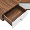 Transmit 47" Wall Mount Corner Walnut Office Desk by Modway| White