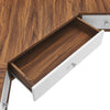 Transmit 47" Wall Mount Corner Walnut Office Desk by Modway| White