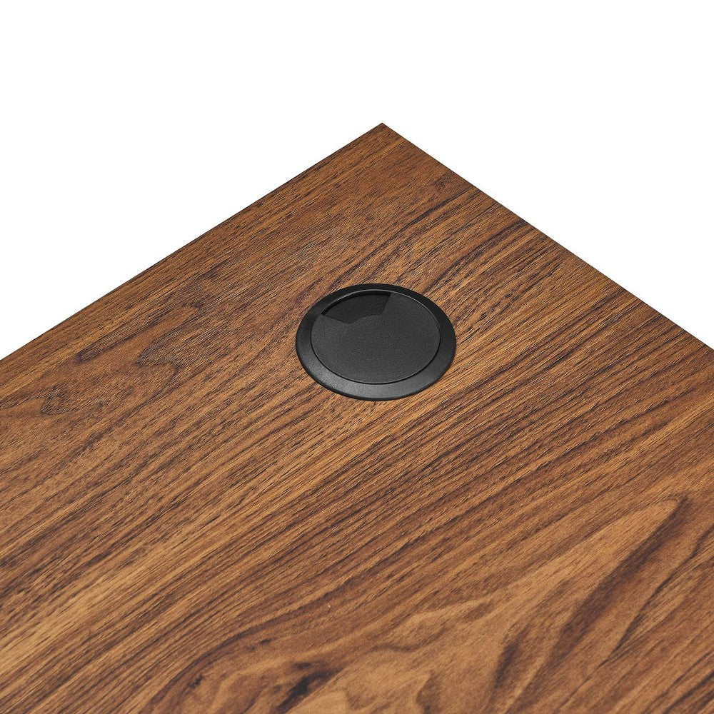 Transmit 47" Wall Mount Corner Walnut Office Desk by Modway| White
