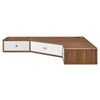 Transmit 47" Wall Mount Corner Walnut Office Desk by Modway| White