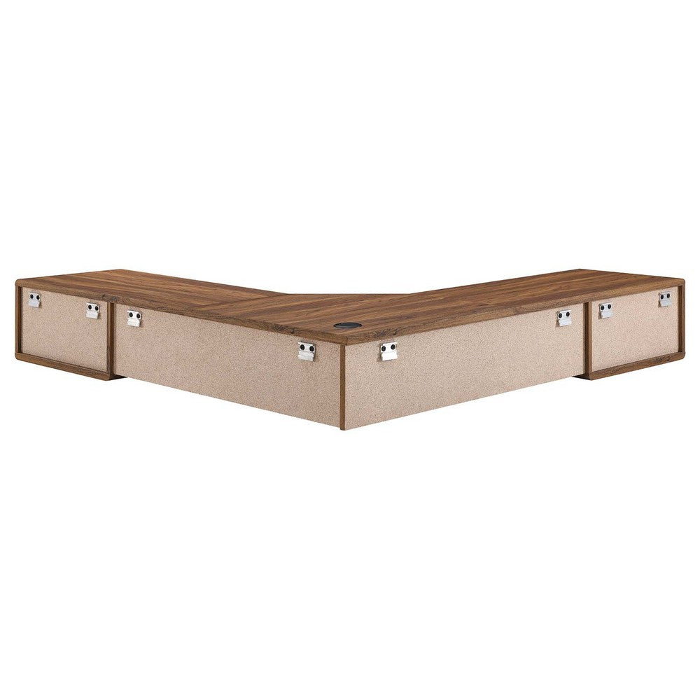 Transmit 55" Wall Mount Corner Wood Office Desk by Modway| White