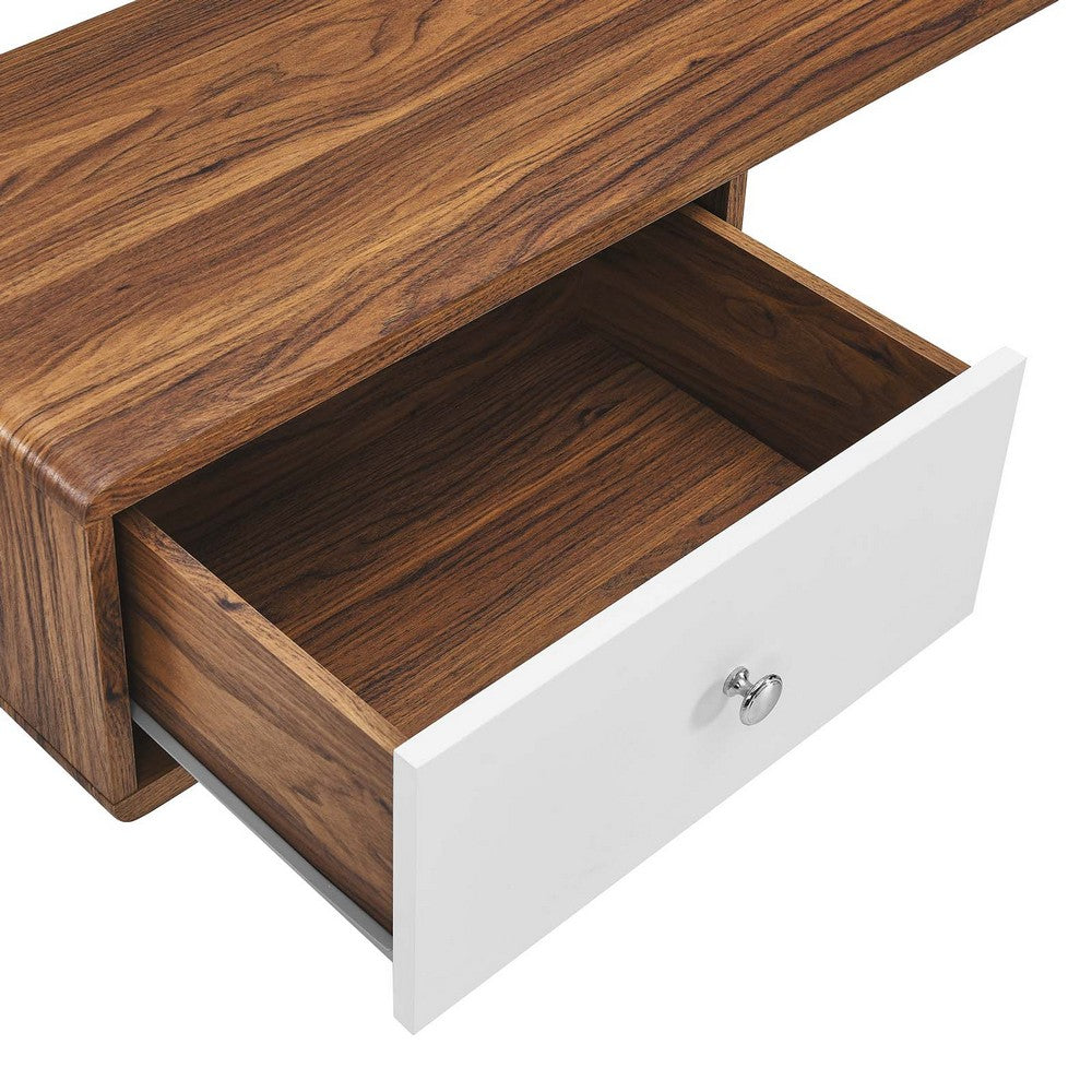 Transmit 55" Wall Mount Corner Wood Office Desk by Modway| White