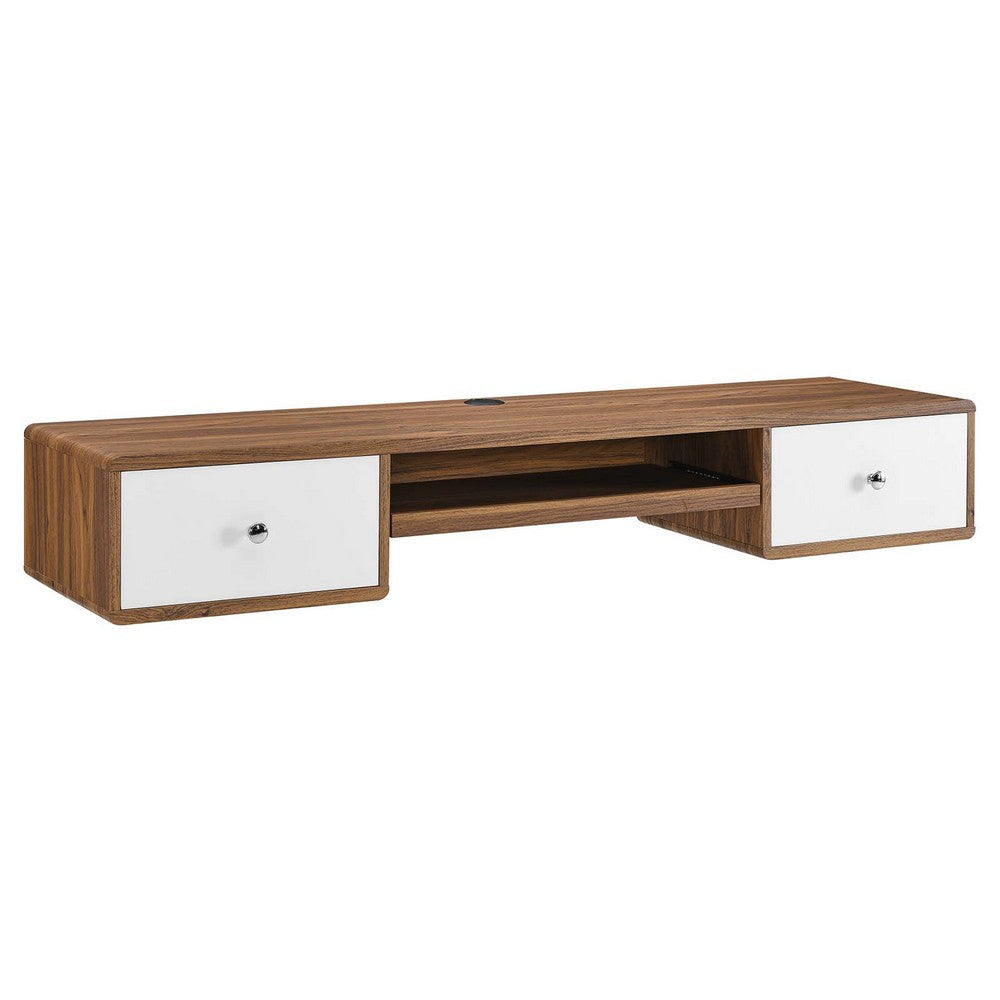 Transmit 60" Wall Mount Wood Office Desk by Modway| White