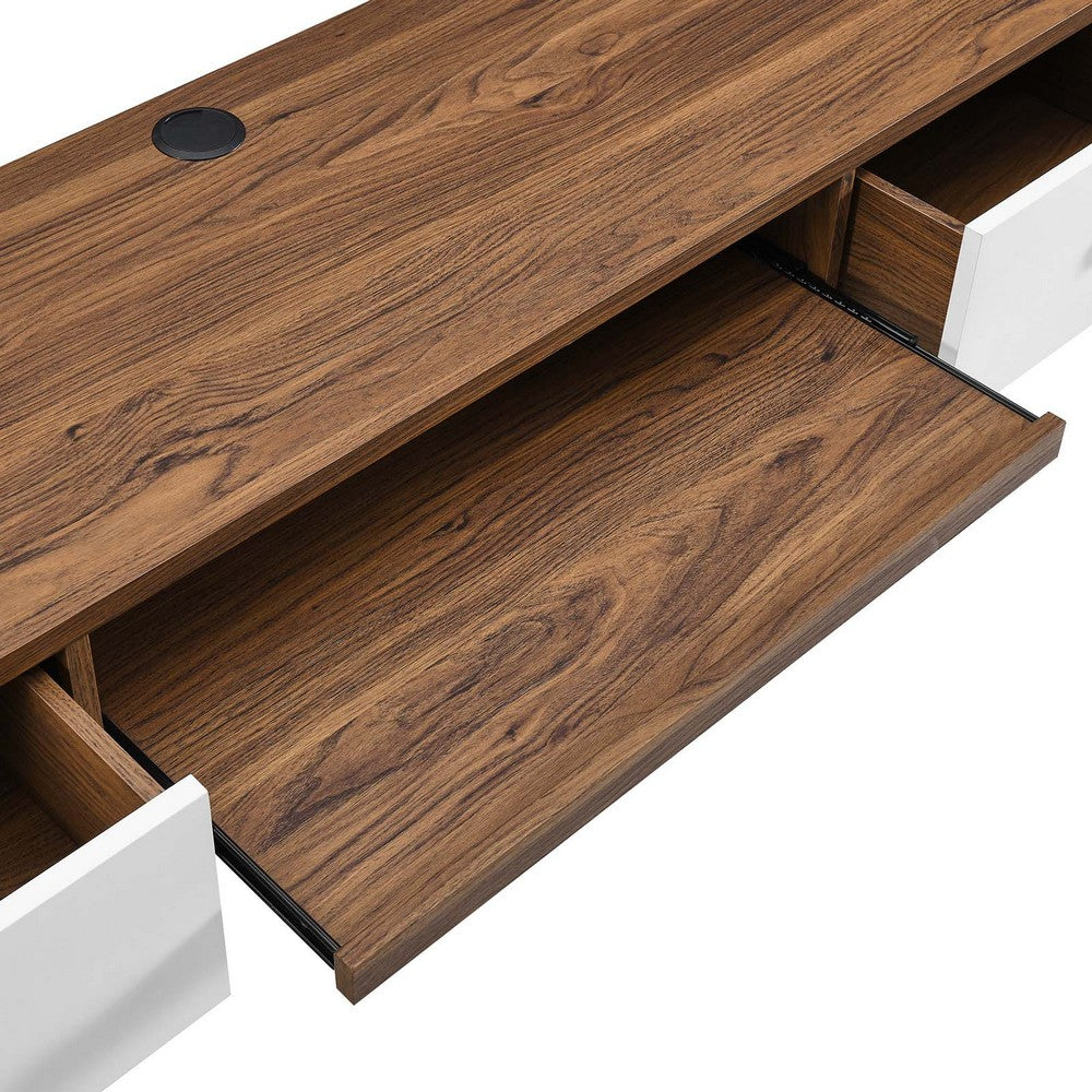 Transmit 60" Wall Mount Wood Office Desk by Modway| White