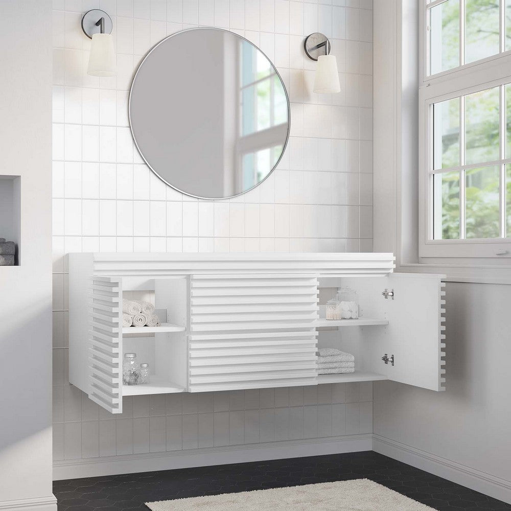 Render 48" Single Sink Compatible (Not Included) Bathroom Vanity Cabinet by Modway| White