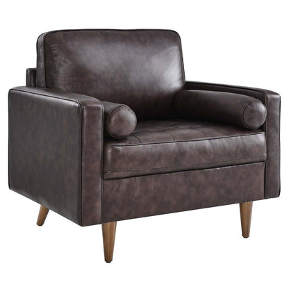 Valour Leather Armchair - No Shipping Charges MDY-EEI-5869-BRN