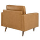 Modway Valour Leather Tufted Accent Armchair in Tan MDY-EEI-5869-TAN