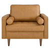 Modway Valour Leather Tufted Accent Armchair in Tan MDY-EEI-5869-TAN