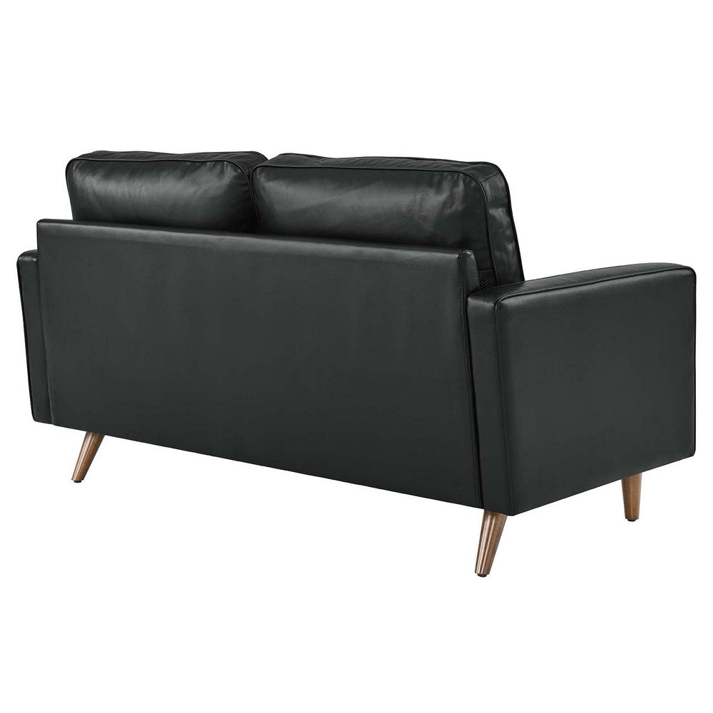Valour Leather Loveseat by Modway| Black