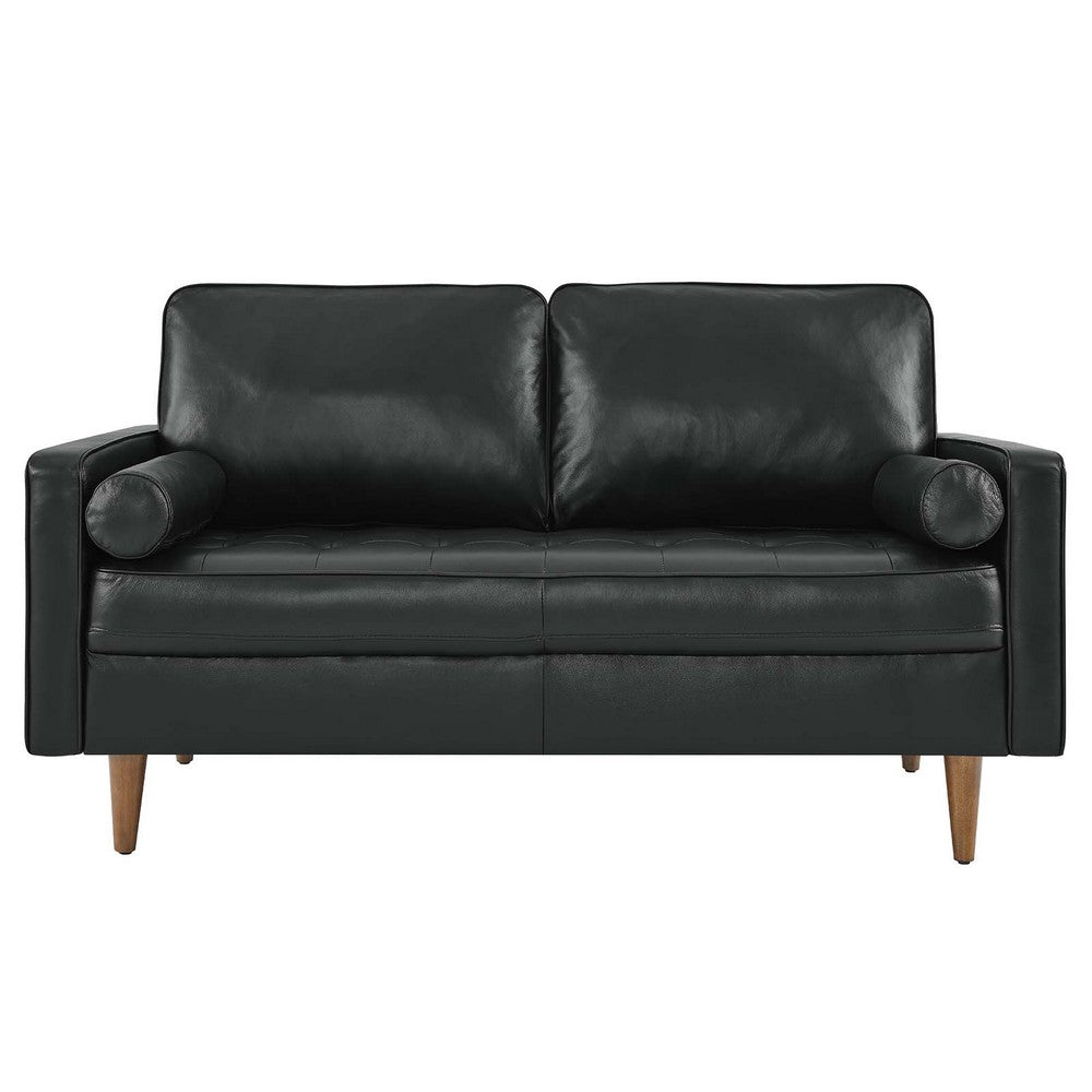 Valour Leather Loveseat by Modway| Black