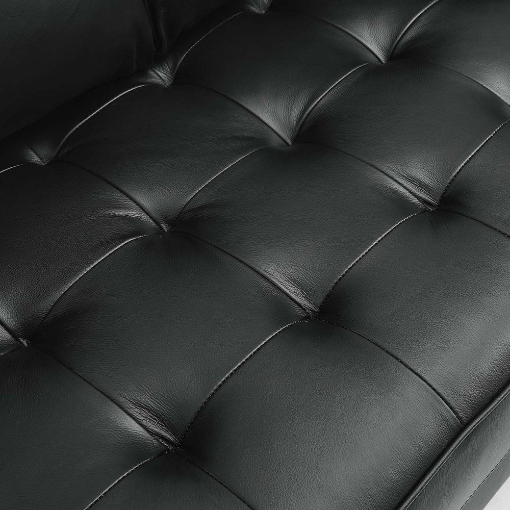 Valour Leather Loveseat by Modway| Black