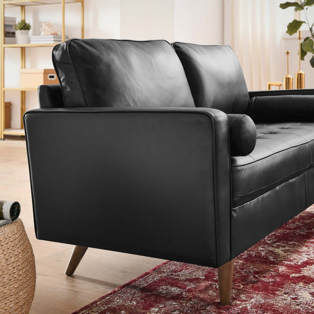 Valour Leather Loveseat by Modway| Black