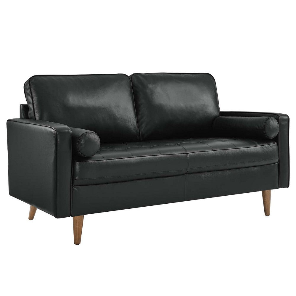 Valour Leather Loveseat by Modway| Black