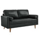 Valour Leather Loveseat by Modway| Black