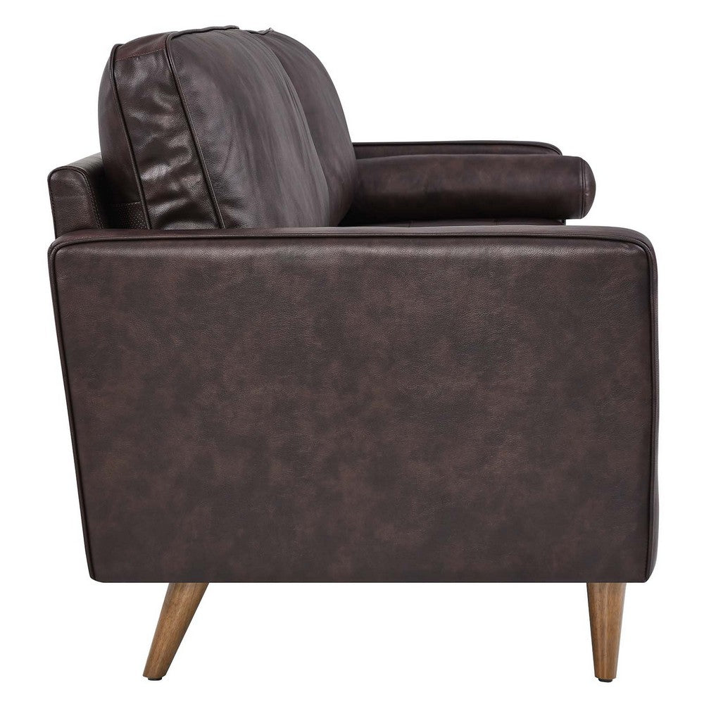 Valour 88" Leather Sofa by Modway| Brown