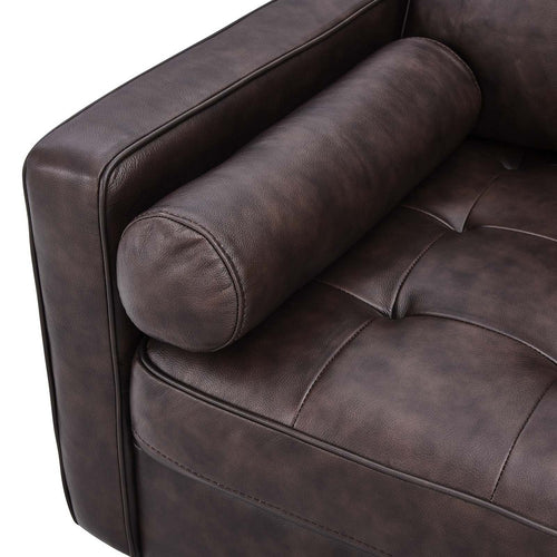 Valour 88" Leather Sofa by Modway| Brown
