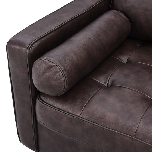Valour 88" Leather Sofa by Modway| Brown
